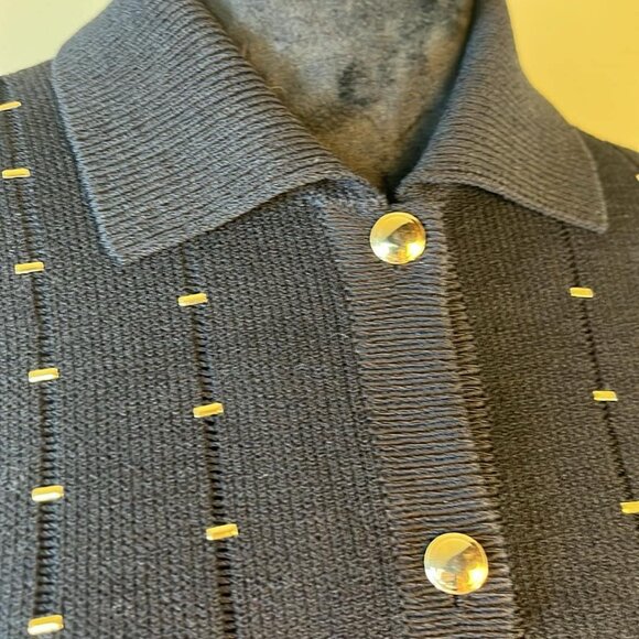 St John Sport Discreet Flaws Cardigan Gold Tone Beading SZ "P" See Photos - Picture 4 of 12
